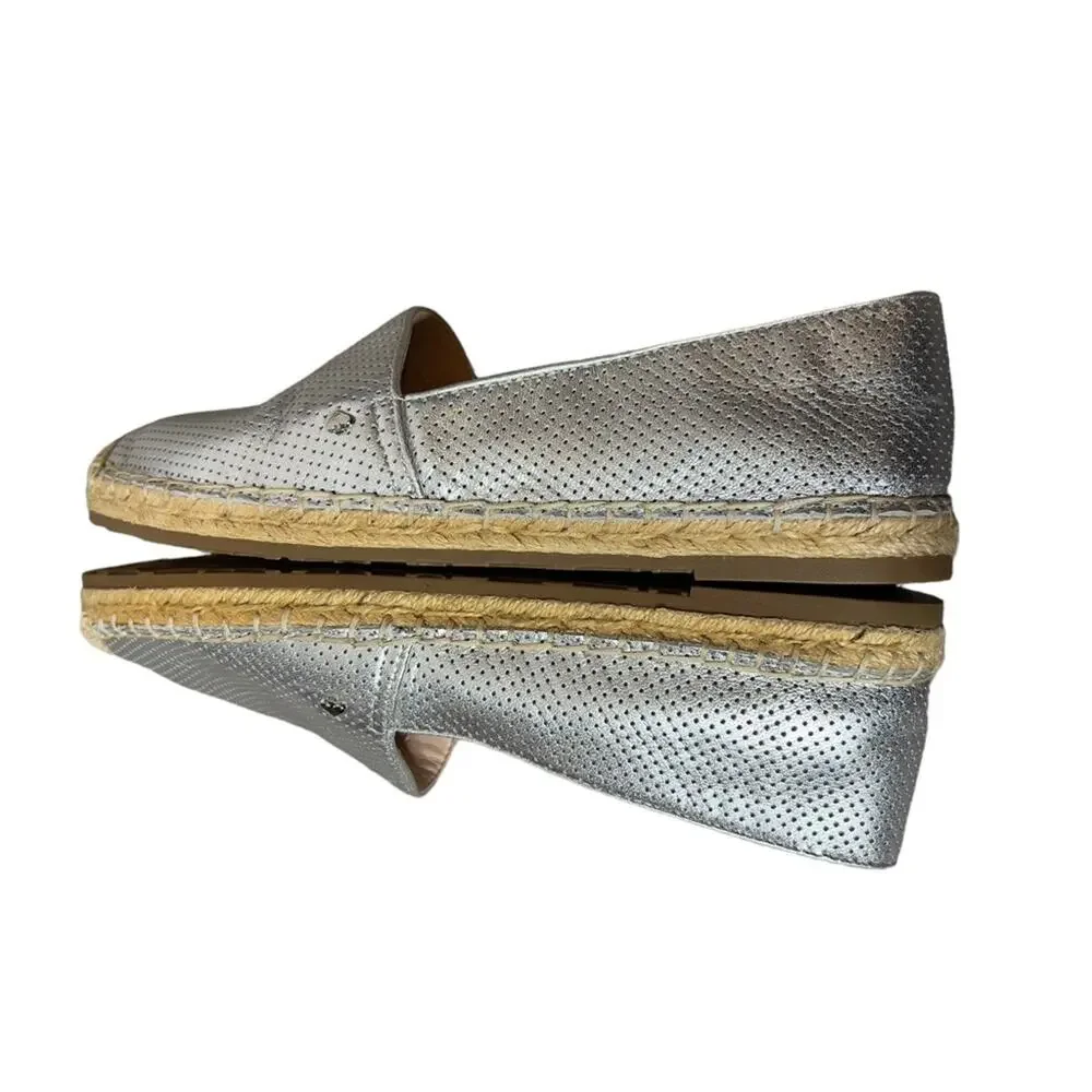 Kate Spade Gianna perforated silver espadrilles sz 7.5